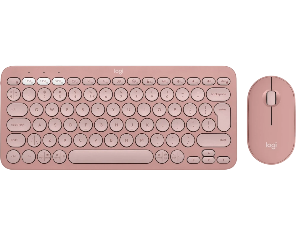 Set tastatură + mouse logitech pebble 2 combo, fără fir, roz 4