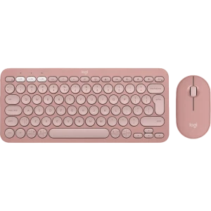 Set tastatură + mouse logitech pebble 2 combo, fără fir, roz