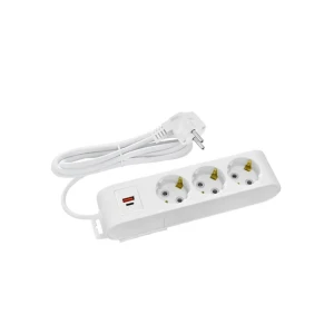Prelungitor cu împământare 3 + usb a + usb type c 3 m 16 a horoz