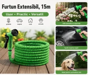 Furtun extensibil, 15m, albastru-verde m18-156 616056 Thumbnail 2