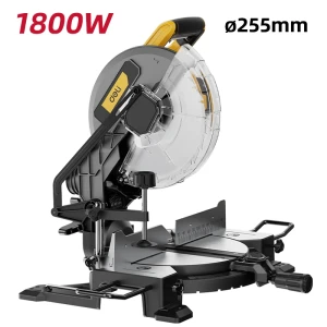 **dc574 торцовочная пила deli 1800 вт, 255 мм, yellow**