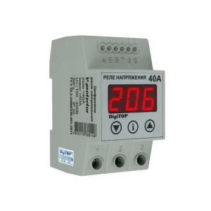 Реле контроля напряжения с дисплеем vp40a 40 a 50 - 400 в ip20 digitop