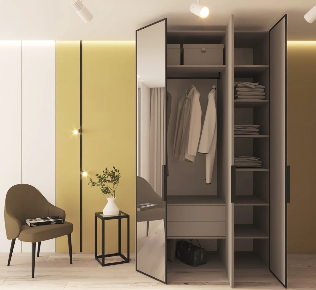 Шкаф для одежды распашной bayro modena 1350x2400x530 серый камень 2