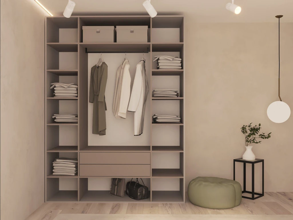 Шкаф для одежды распашной bayro modena 1800x2400x530 серый камень 3