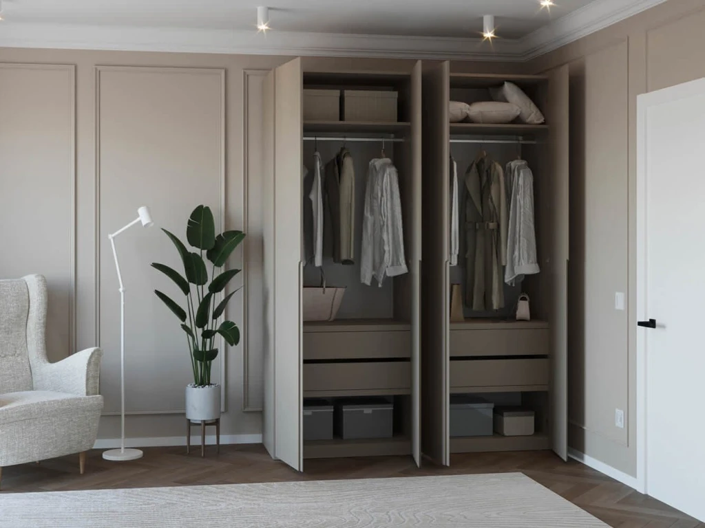 Шкаф для одежды распашной bayro modena 1800x2400x530 серый камень 2