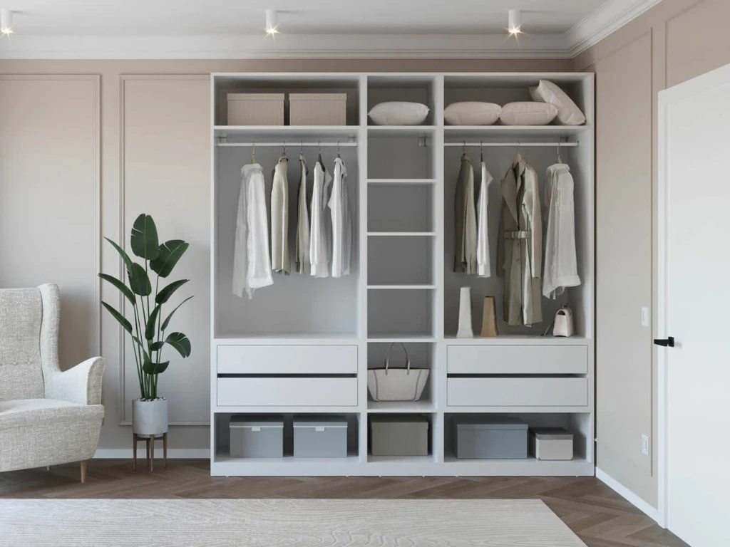 Шкаф для одежды распашной bayro modena 2250x2400x530 белый 3