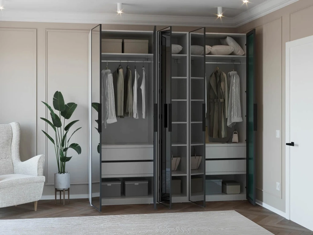 Шкаф для одежды распашной bayro modena 2250x2400x530 белый 2