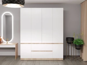 Шкаф для одежды распашной bayro harmony dulap pentru haine bayro harmony 1800x2200x550 cu sertare sonoma