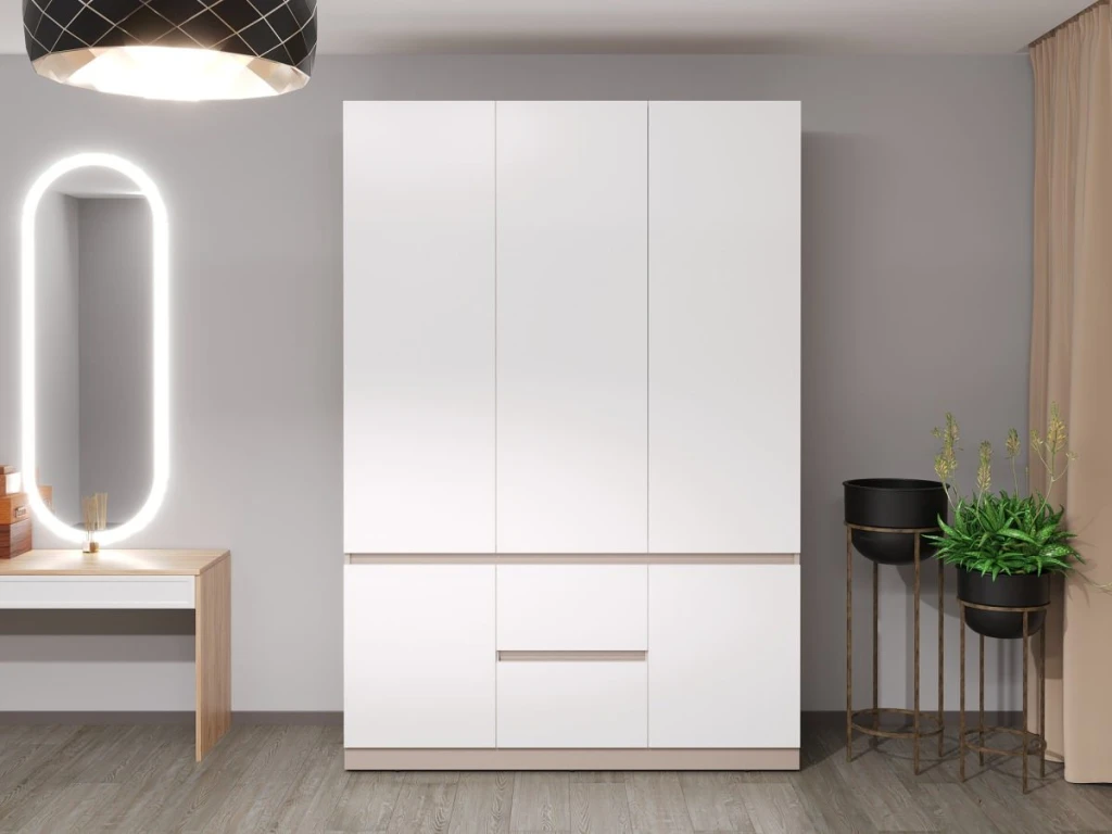 Dulap pentru haine bayro harmony 1500x2200x550 cu sertare gri piatra 2