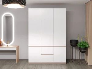 Шкаф для одежды распашной bayro harmony dulap pentru haine bayro harmony 1500x2200x550 cu sertare gri piatra