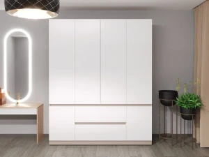 Шкаф для одежды распашной bayro harmony dulap pentru haine bayro harmony 1800x2200x550 cu sertare gri piatra