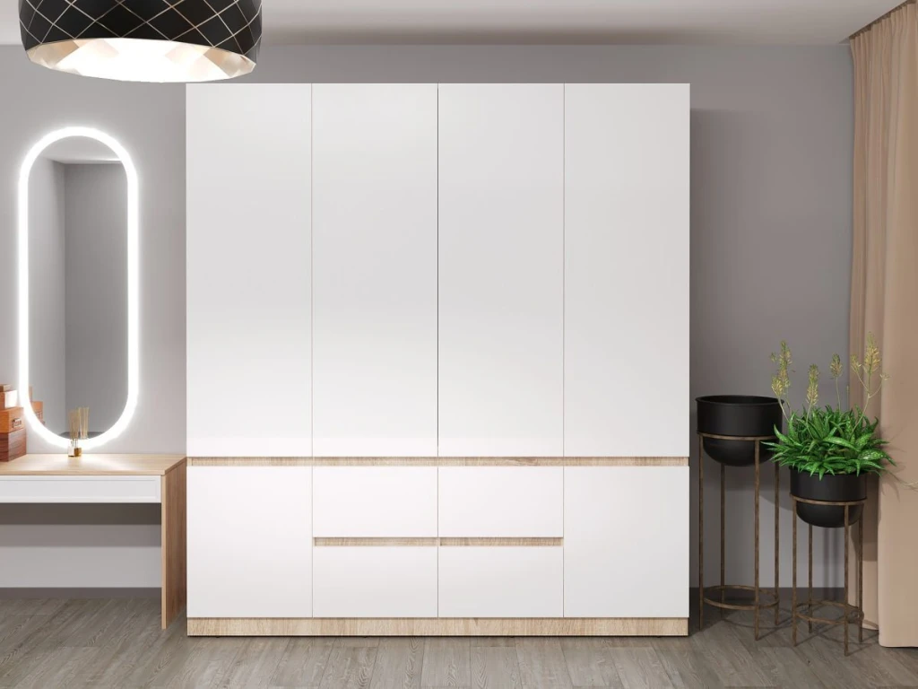 Dulap pentru haine bayro harmony 2000x2200x550 cu sertare sonoma 2
