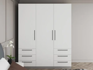 Dulap bayro serenity 1800x2200x518 gri asfalt / gri deschis cu 6 sertare