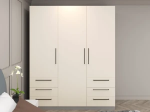 Dulap bayro serenity 1800x2200x518 gri asfalt / light cream cu 6 sertare