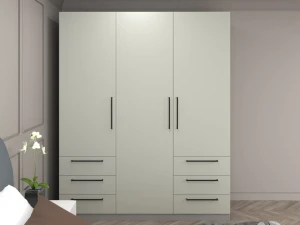 Dulap bayro serenity 1800x2200x518 gri asfalt / trend grey cu 6 sertare