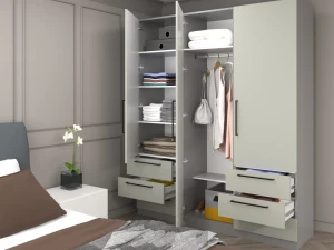 Dulap bayro serenity 1800x2200x518 gri asfalt / trend grey cu 6 sertare Thumbnail 2