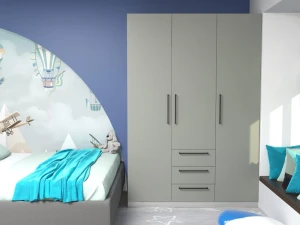 Dulap bayro serenity 1500x2200x518 gri asfalt / trend grey cu 3 sertare