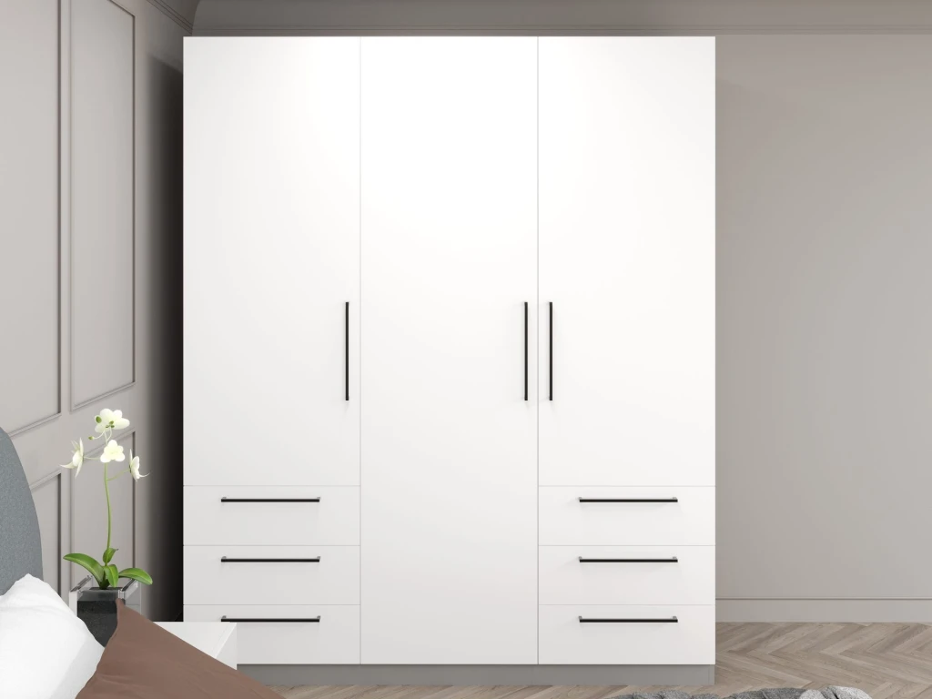 Шкаф для одежды распашной bayro serenity dulap bayro serenity 1800x2200x518 white cu 6 sertare 2