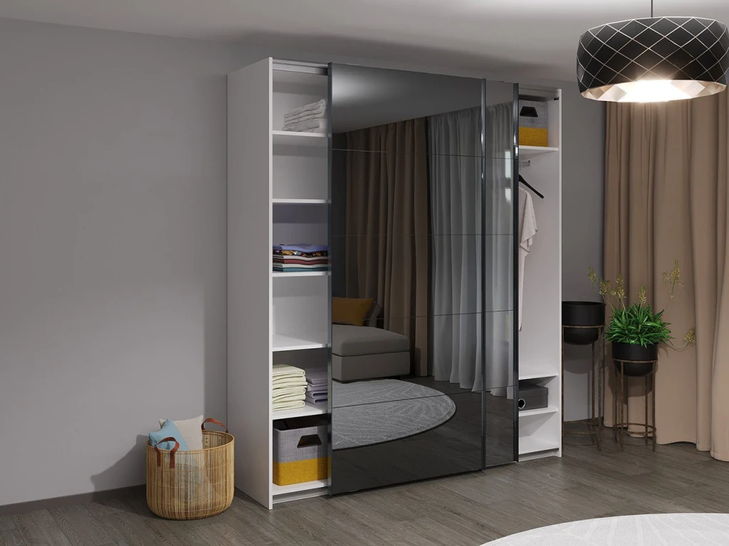 Шкаф купе top line bayro napoli 2000x2300x580 белый 2