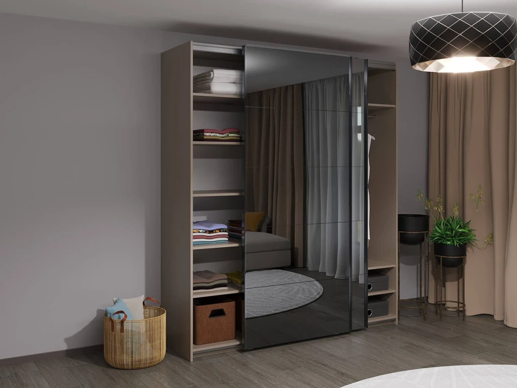 Шкаф купе top line bayro napoli 2000x2300x580 серый камень 2