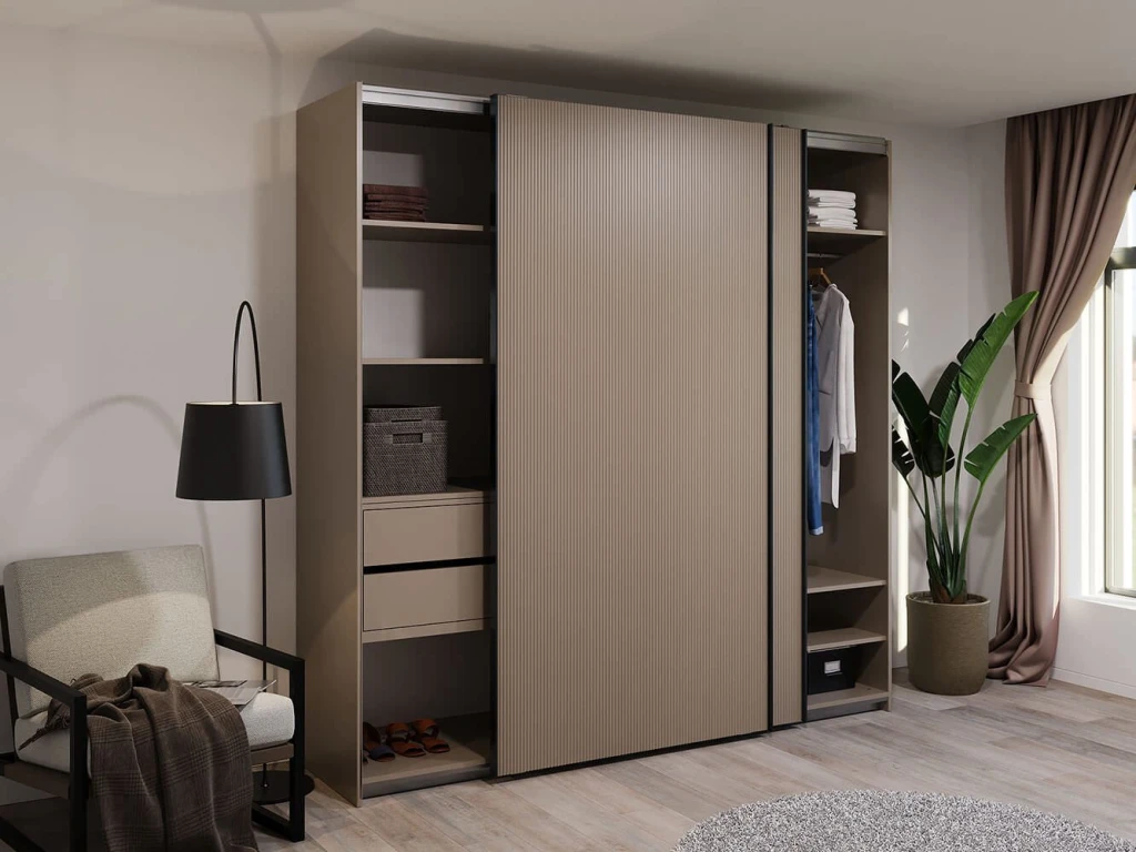 Шкаф купе top line bayro napoli 2300x2300x580 серый камень 2