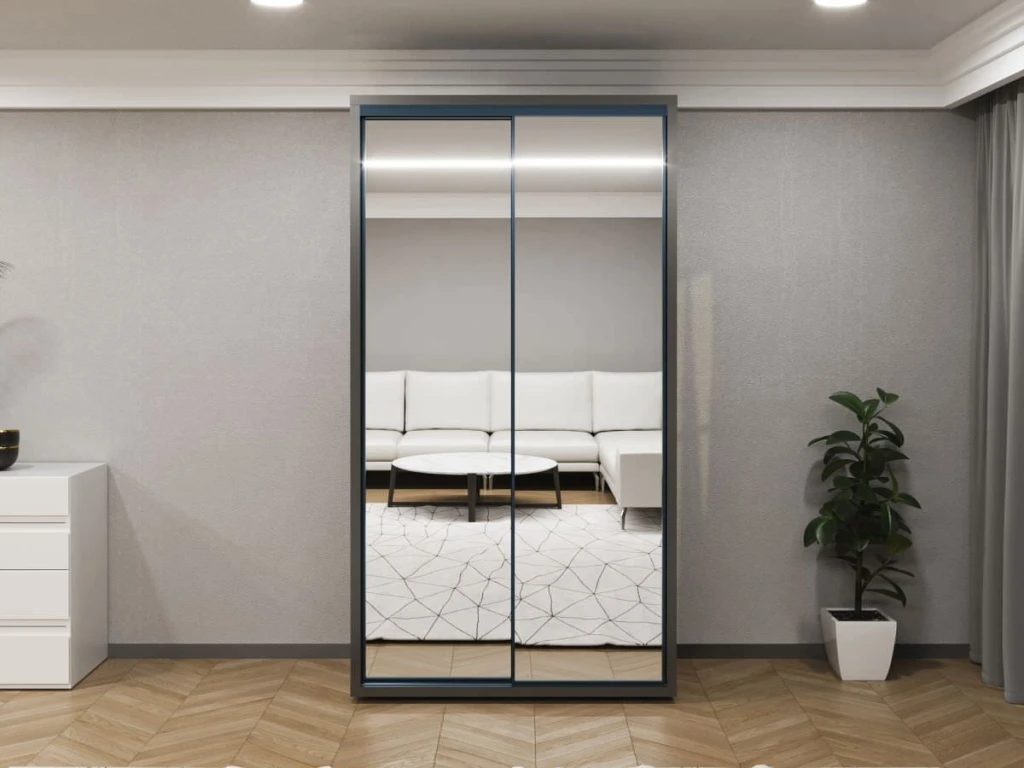 Шкаф купе bayro parma 1200x2250x600 антрацит 4