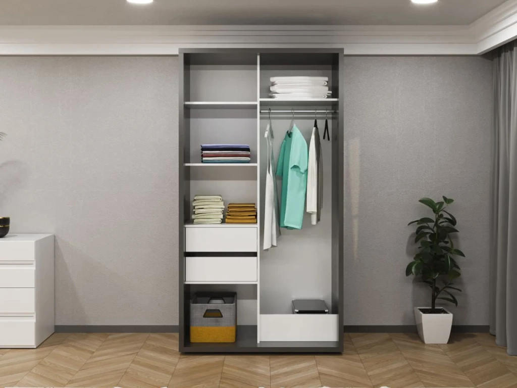 Шкаф купе bayro parma 1200x2250x600 антрацит 2