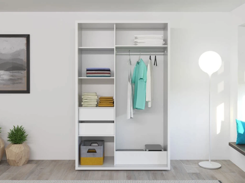 Dulap glisant bayro parma 1400x2250x600 alb 2