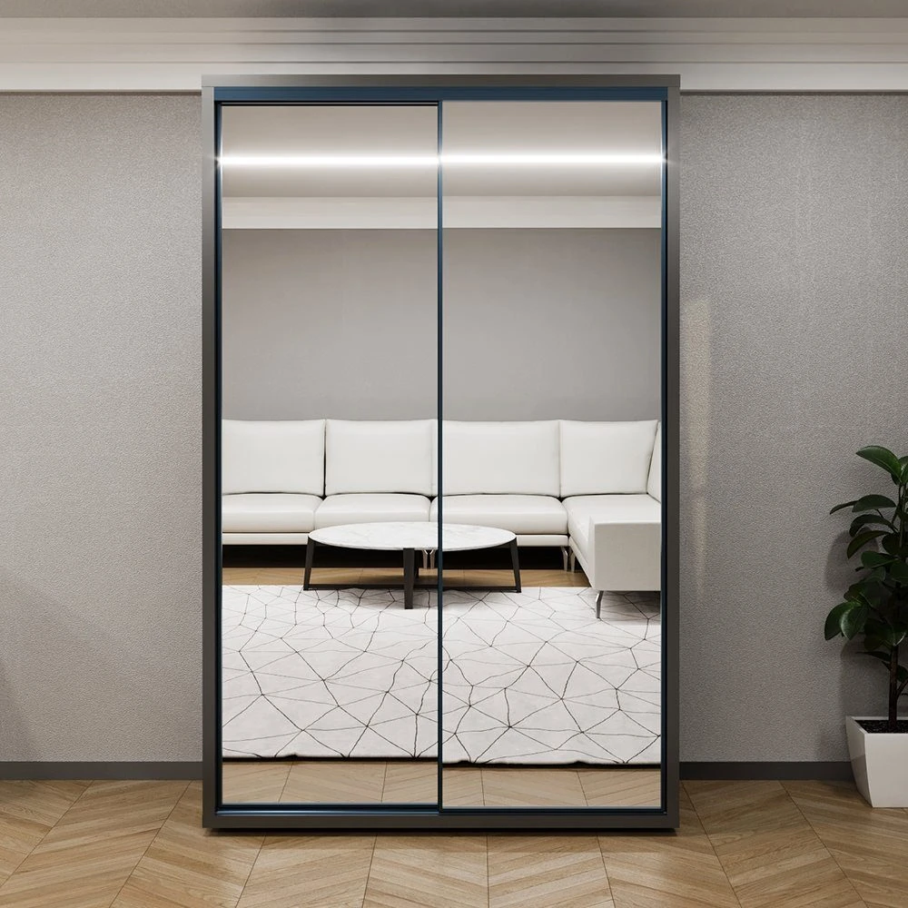 Шкаф купе bayro parma 1400x2250x600 антрацит 2