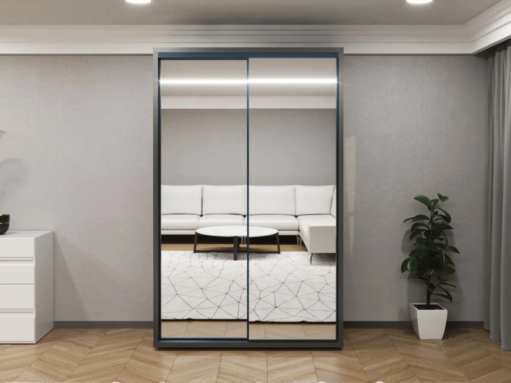 Шкаф купе bayro parma 1400x2250x600 антрацит 4