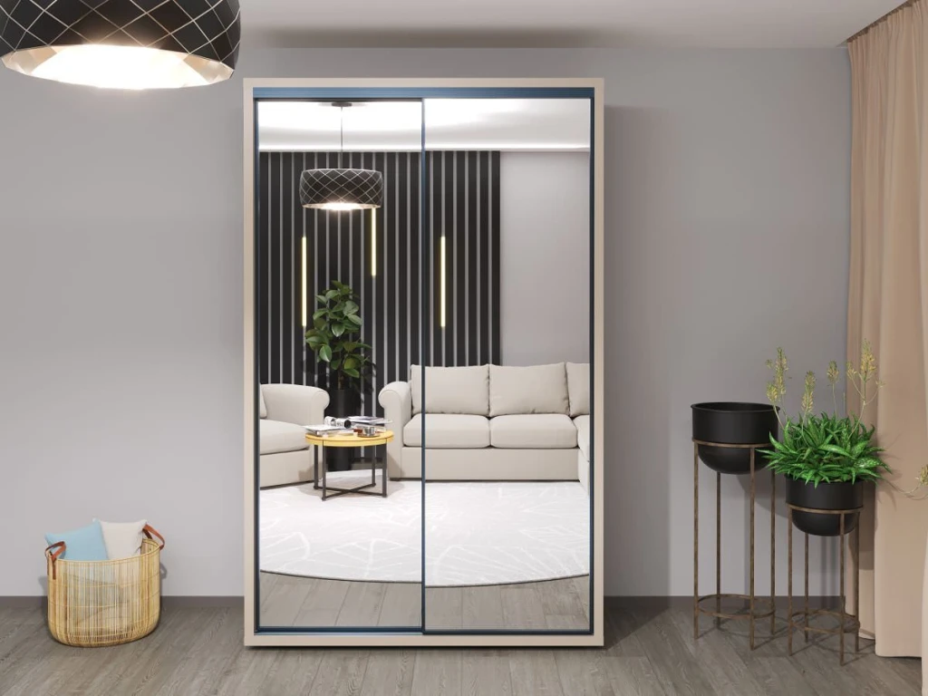 Dulap glisant bayro parma 1400x2250x600 gri piatra 4
