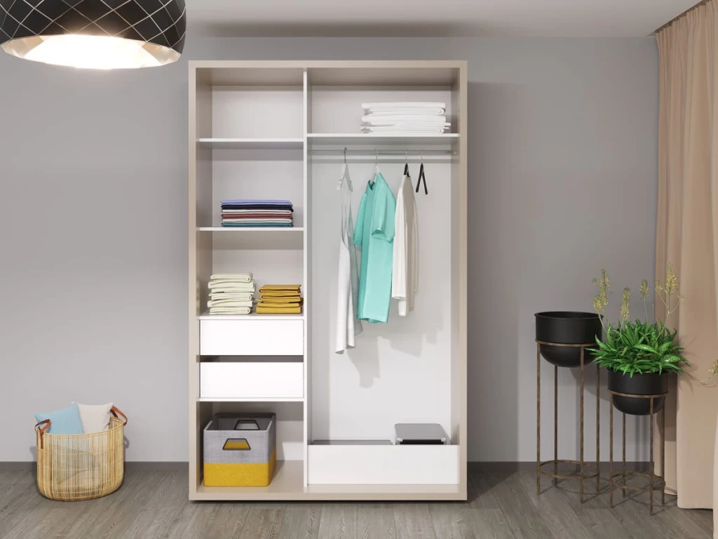 Dulap glisant bayro parma 1400x2250x600 gri piatra 2