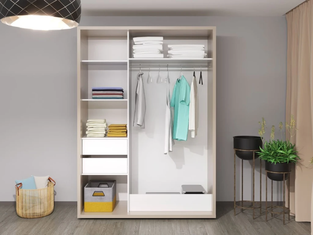 Шкаф купе bayro parma 1600x2250x600 серый камень 2