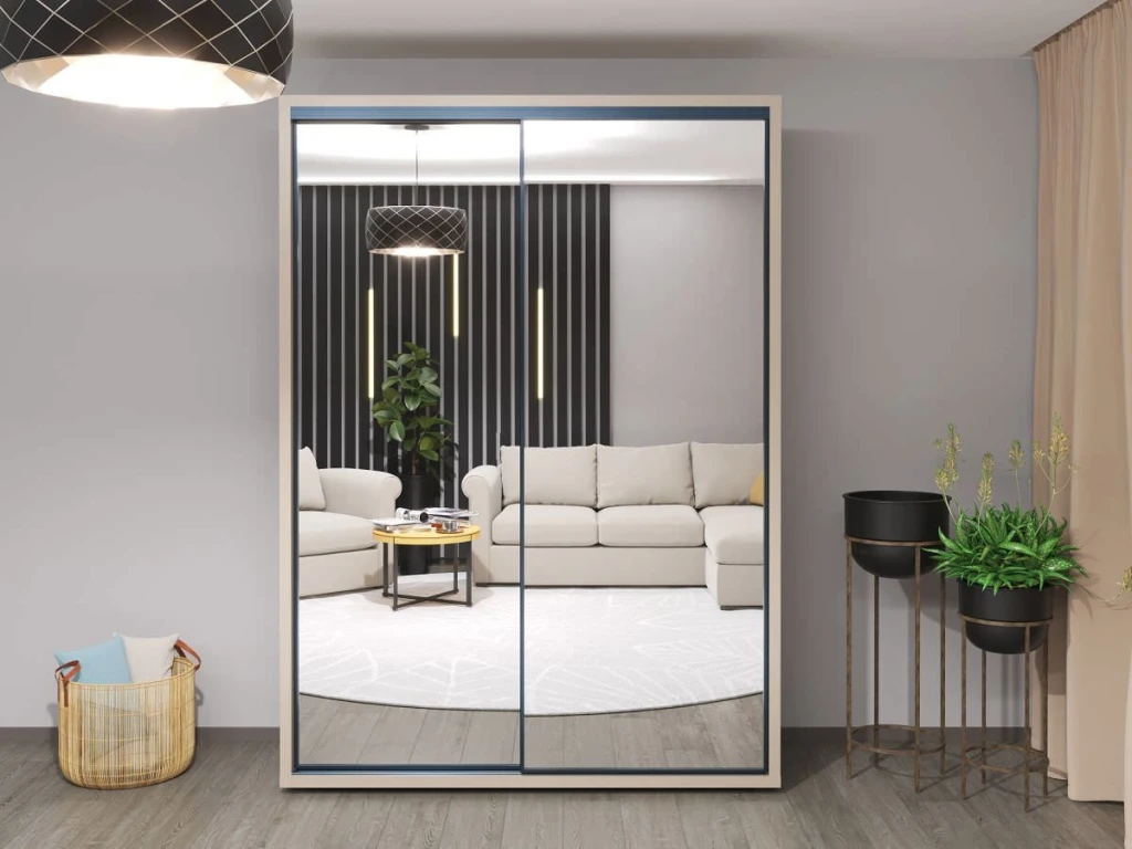 Шкаф купе bayro parma 1600x2250x600 серый камень 4