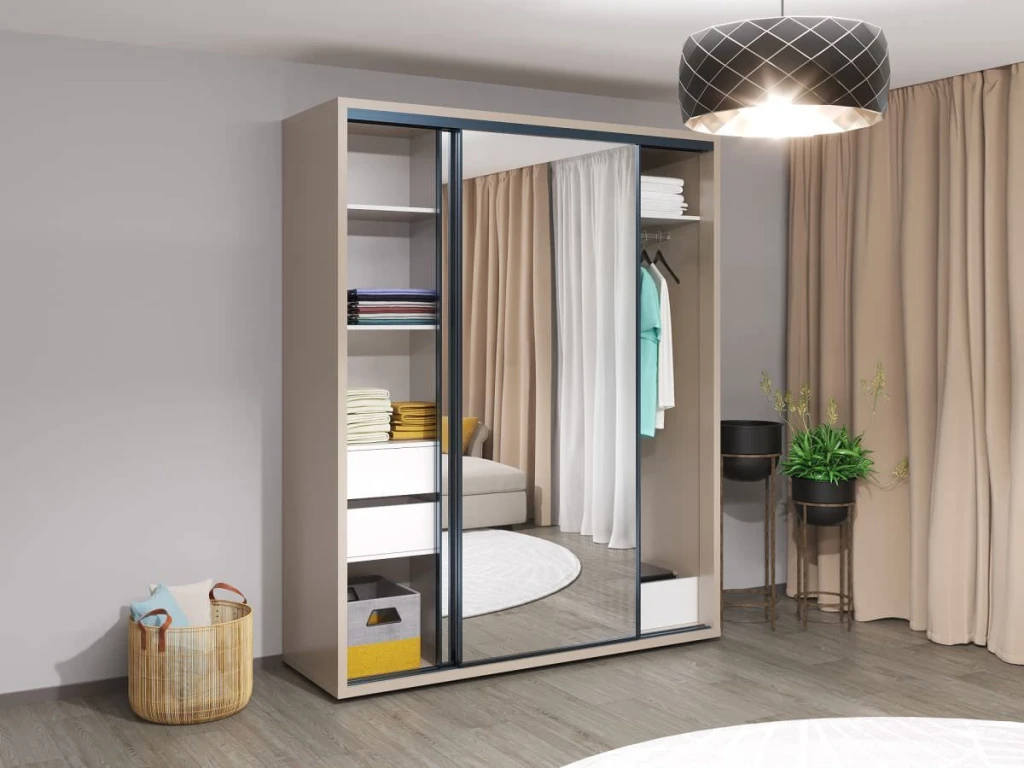 Dulap glisant bayro parma 1800x2250x600 gri piatra 3