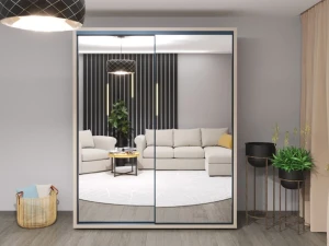 Dulap glisant bayro parma 1800x2250x600 gri piatra Thumbnail 4