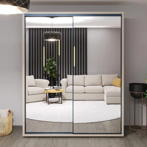 Dulap glisant bayro parma 1800x2250x600 gri piatra