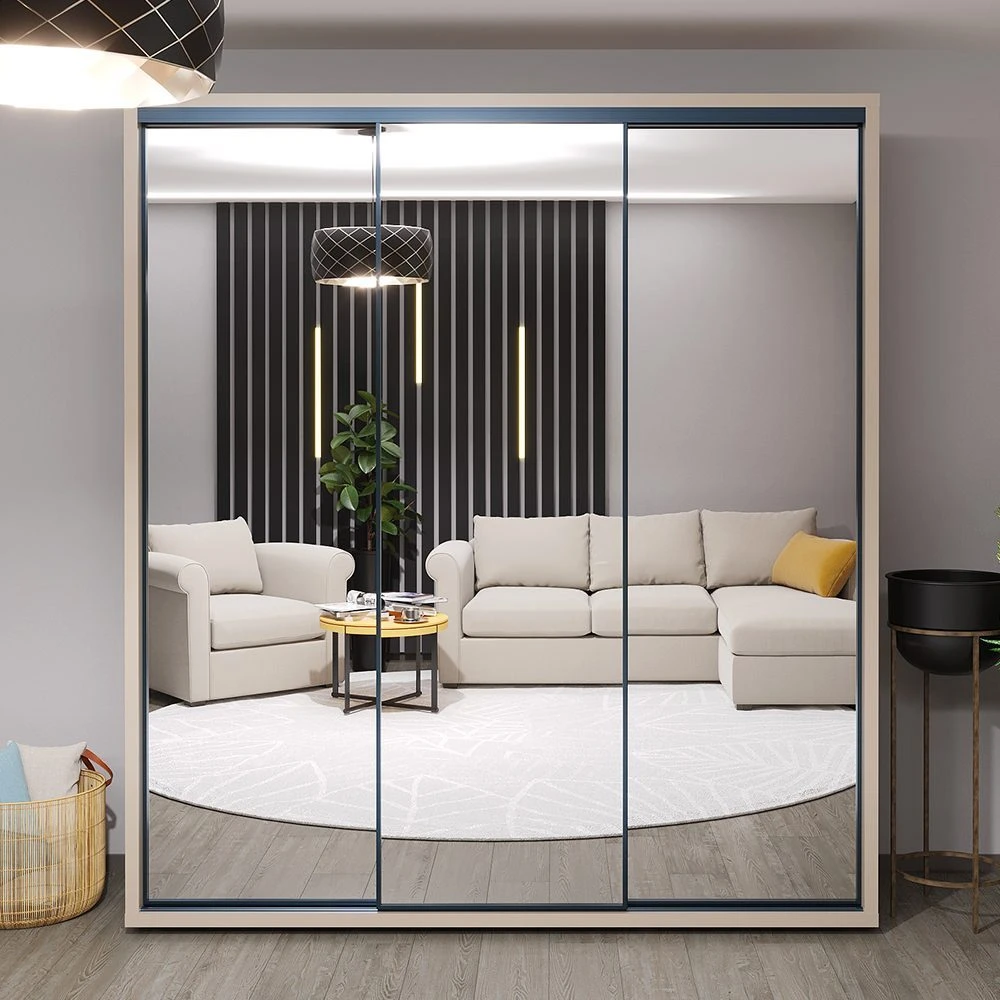 Шкаф купе bayro parma 2000x2250x600 серый камень 2