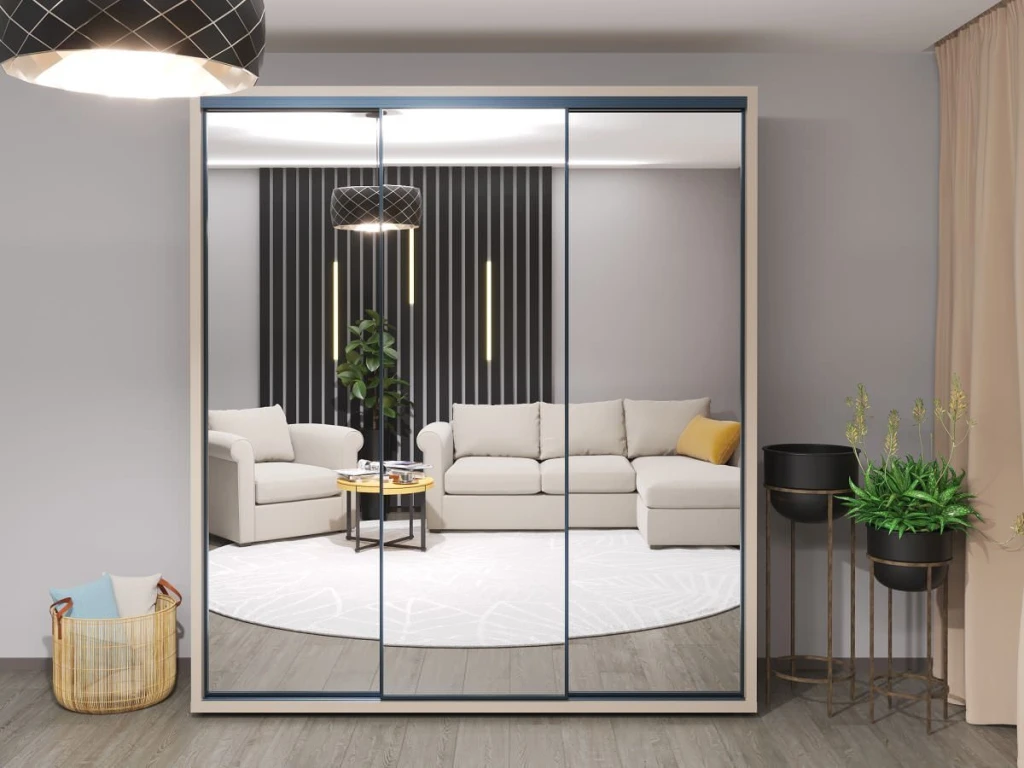 Dulap glisant bayro parma 2000x2250x600 gri piatra 4