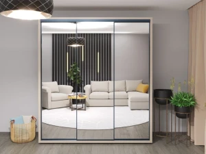Dulap glisant bayro parma 2000x2250x600 gri piatra Thumbnail 4