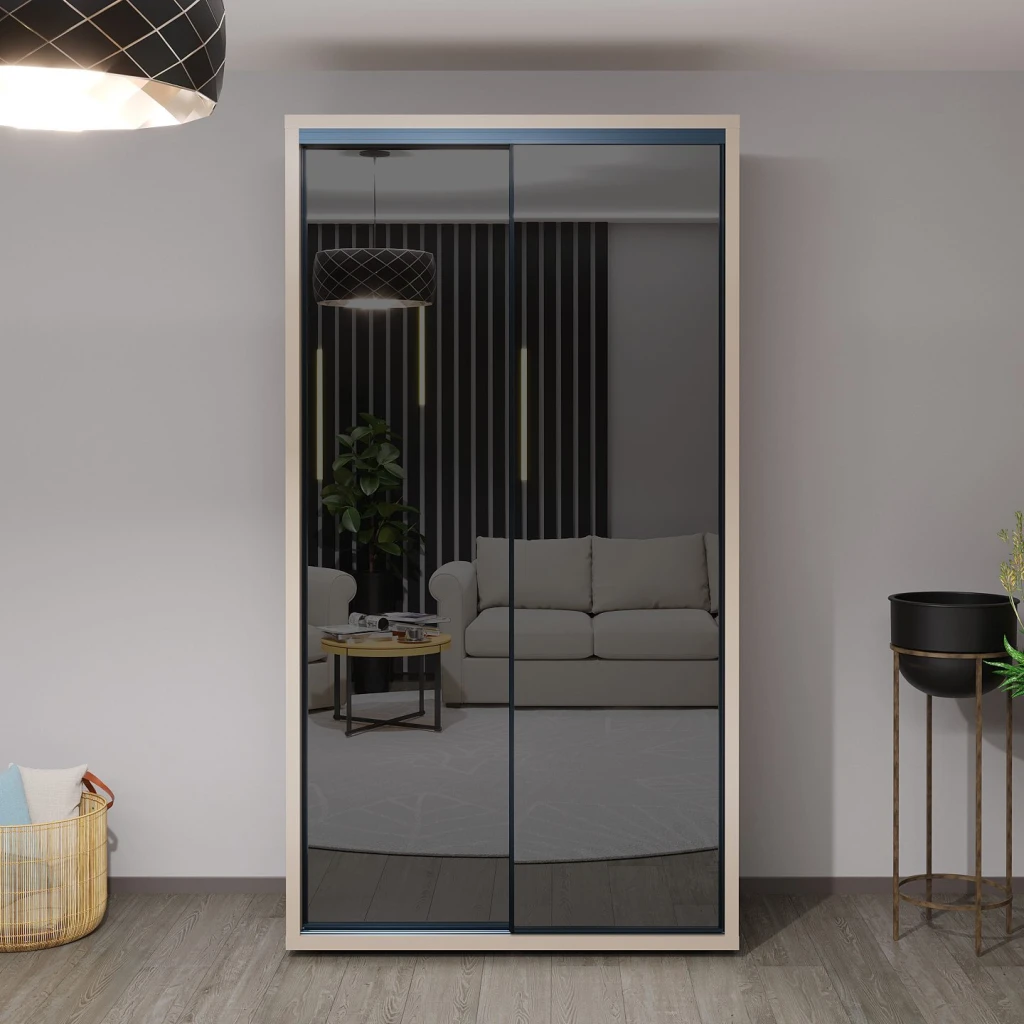 Шкаф купе bayro parma graphite 1200x2250x600 серый камень 2