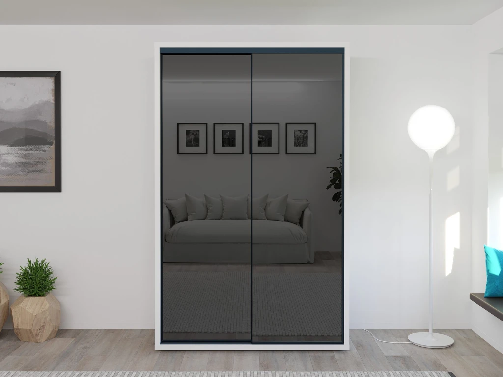 Dulap glisant bayro parma graphite 1400x2250x600 alb 4