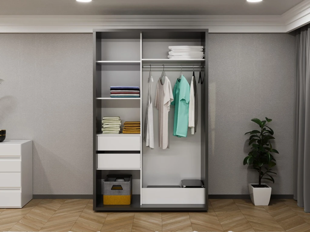 Dulap glisant bayro parma graphite 1400x2250x600 antracit 3
