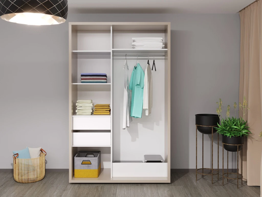 Dulap glisant bayro parma graphite 1400x2250x600 gri piatra 3