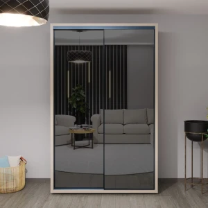 Dulap glisant bayro parma graphite 1400x2250x600 gri piatra