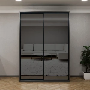 Dulap glisant bayro parma graphite 1600x2250x600 antracit