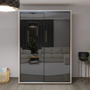 Dulap glisant bayro parma graphite 1600x2250x600 gri piatra