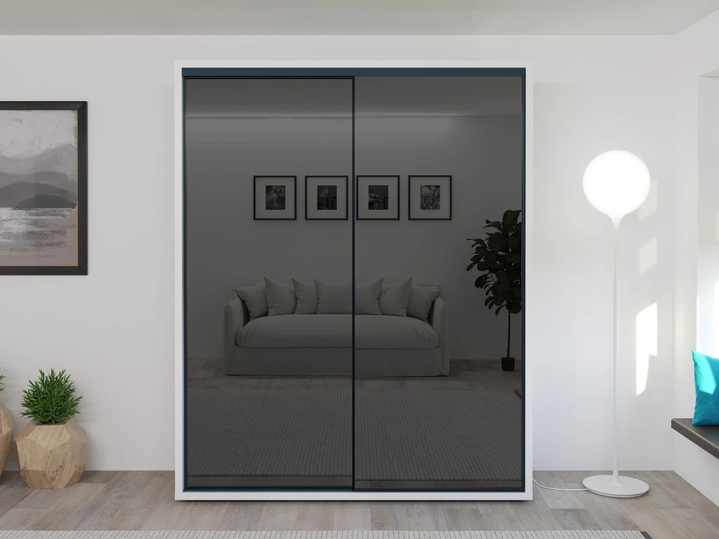 Шкаф купе bayro parma graphite 1800x2250x600 белый 4