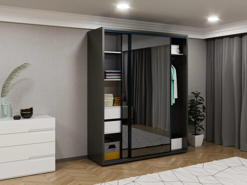 Dulap glisant bayro parma graphite 1800x2250x600 antracit 2