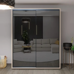 Шкаф купе bayro parma graphite 1800x2250x600 серый камень